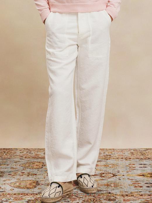 Fortela 白色亚麻工装裤 商品图0