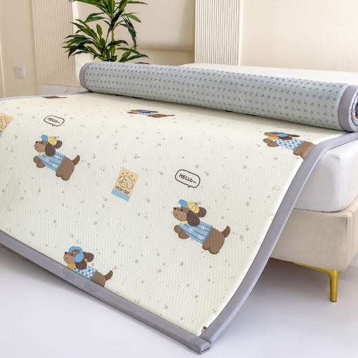 2025春夏A类抗菌印花凉感豆豆多功能垫地垫 加厚海绵可折叠收纳凉席地垫 商品图5