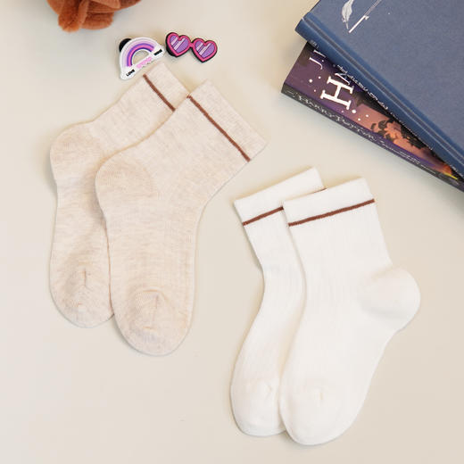 【6双6折】小童春夏袜子中筒棉袜简约男童袜女宝棉袜【2双装 2513205】 商品图2