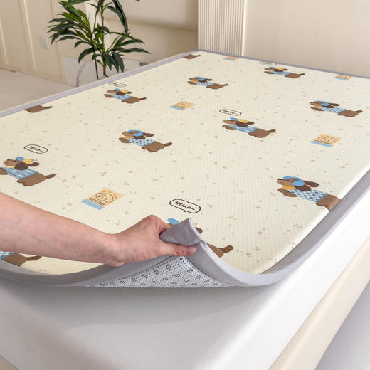 2025春夏A类抗菌印花凉感豆豆多功能垫地垫 加厚海绵可折叠收纳凉席地垫 商品图1