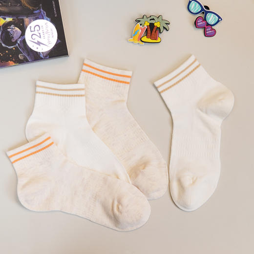 【6双6折】女士夏季薄袜子网面女袜短筒棉袜简约女袜子【2512102】 商品图2