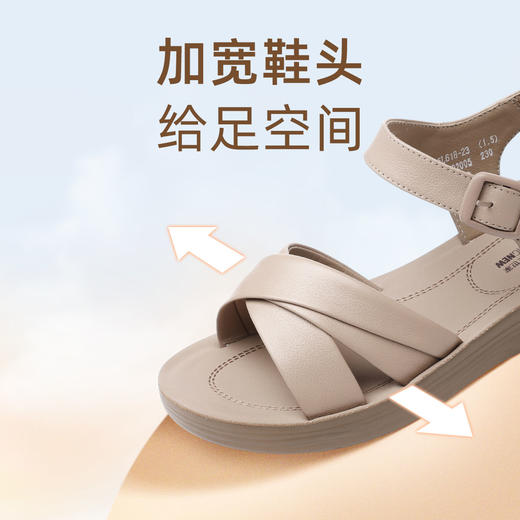 信诺真皮舒适妈妈凉鞋2025夏季新款软底女鞋外穿轻便平底中老年鞋5L618-23 商品图4