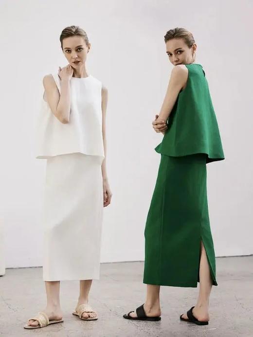 LPIUTY品牌直发！老钱风天丝亚麻无袖 上衣C12TJ-99901A/半身裙C12TJ-99901B 商品图0