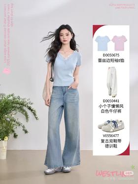 不贵小有设计感，bm风纯欲蕾丝边短袖