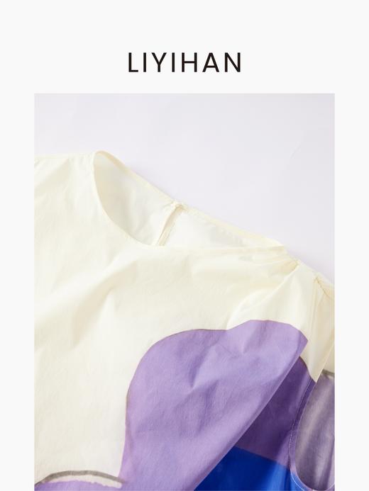 LIYIHAN花影 | 25夏新款纯棉大花朵褶皱上衣圆领无袖宽衬衫松舒适 商品图2