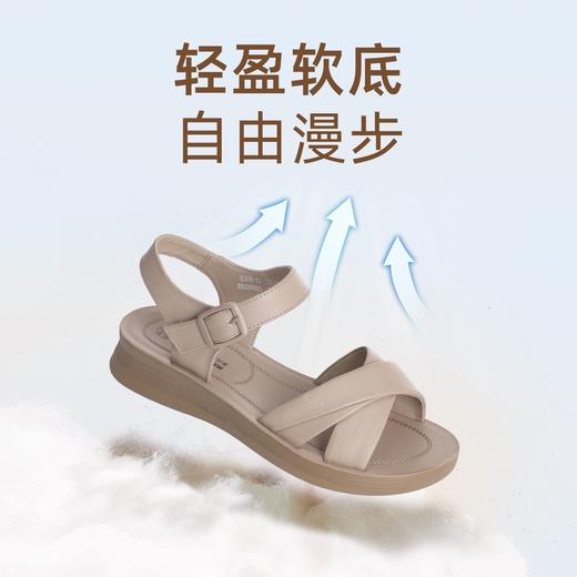 信诺真皮舒适妈妈凉鞋2025夏季新款软底女鞋外穿轻便平底中老年鞋5L618-23 商品图2