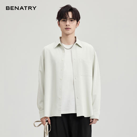 贝纳川竹节肌理天丝外穿式衬衣ECF111001207 商品图0