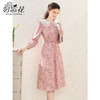 勿忘花粉色纯棉碎花减龄娃娃领连衣裙女2025春装新款收腰显瘦裙子 商品缩略图1