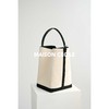 MAISON CECILE帆布拼真皮撞色通勤大容量手提腋下水桶托特包 商品缩略图4