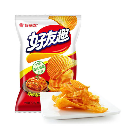 好丽友友趣韩国泡菜味马铃薯片 70g 商品图0