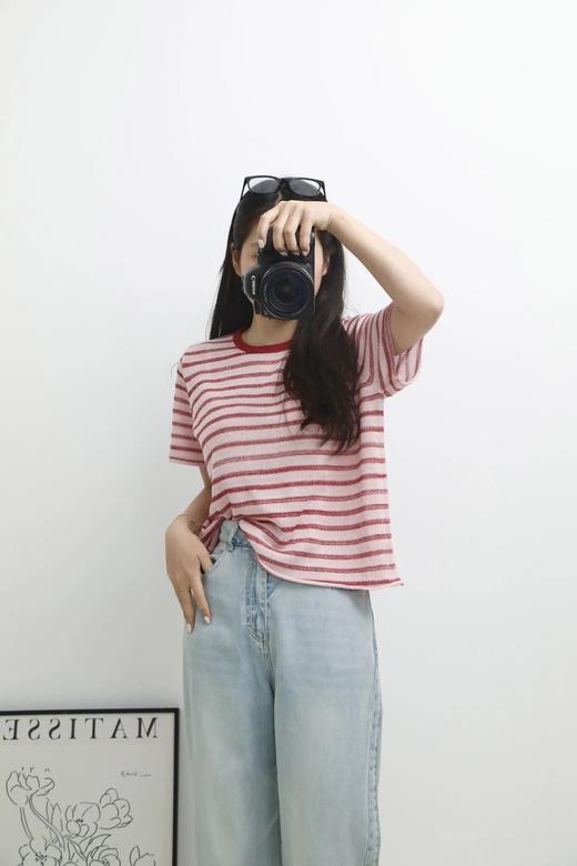 LPIUTY品牌直发！夹花撞色短袖针织衫 C067788 商品图2