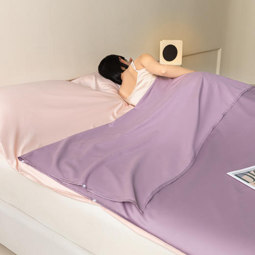 【水洗凉感丝旅行睡袋】酒店隔脏 夏季冰丝床单双人被套 旅游便携一体 国庆出行 商品图8