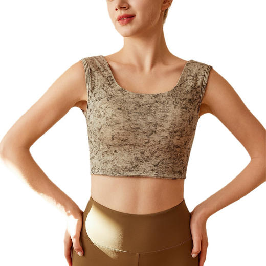 跃牌【洛水之神系列】禅修瑜伽背心素雅简约带胸垫运动背心聚拢防震跑步内衣6609 商品图4