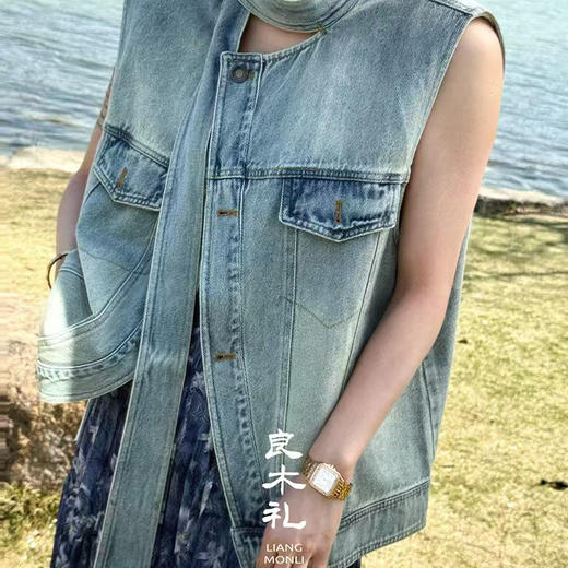 良木礼飘带牛仔马甲（M010） 商品图0