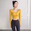跃牌【洛水之神系列】瑜伽服长袖女带胸垫秋冬健身服时尚运动上衣瑜伽跑步t恤206 商品缩略图1