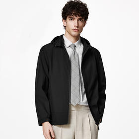 庄吉JUDGER 【定织肌理 运动轻户外】春秋休闲宽松连帽可拆卸夹克外套男