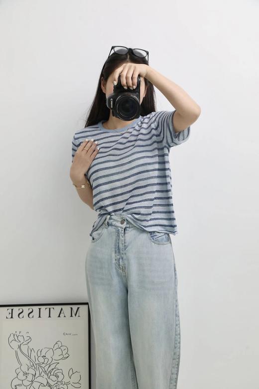 LPIUTY品牌直发！夹花撞色短袖针织衫 C067788 商品图5