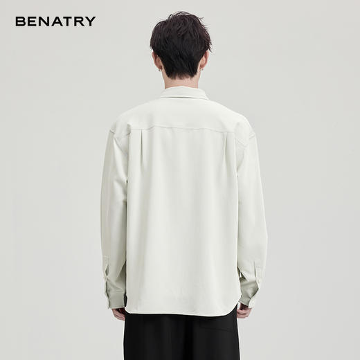 贝纳川竹节肌理天丝外穿式衬衣ECF111001207 商品图5