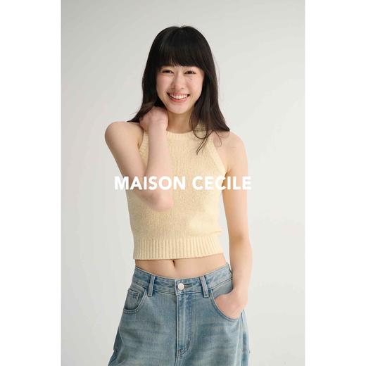 MAISON CECILE五色/全新升级纱线粗针织肌理颗粒感毛织无袖背心 商品图3