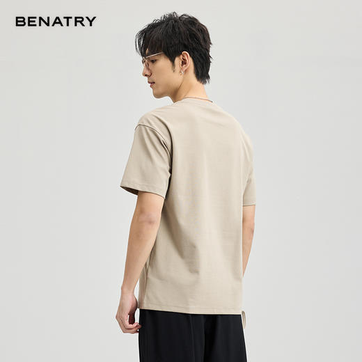 贝纳川醋酸莫代尔绣口袋短袖T恤ECF114005 商品图4