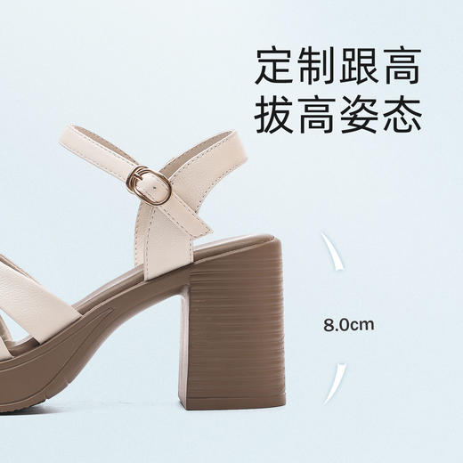 信诺真皮舒适罗马凉鞋女2025夏季新款外穿时尚气质百搭时装女鞋子X5L033-98 商品图3