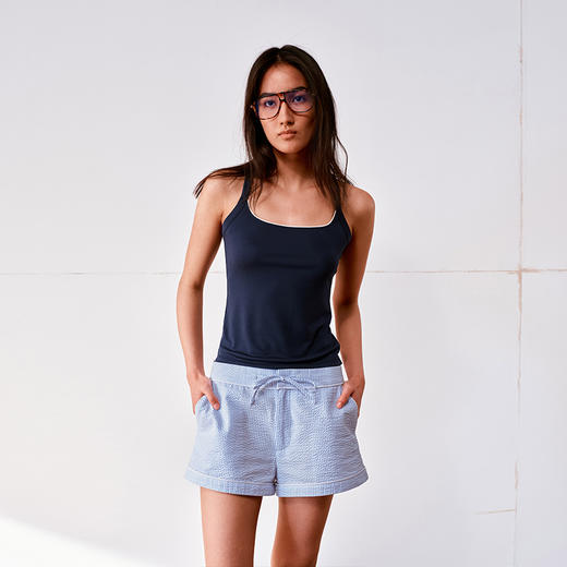 1.15上午10点8.8折！NUTH亲肤莫代尔撞色花边吊带背心女 商品图1