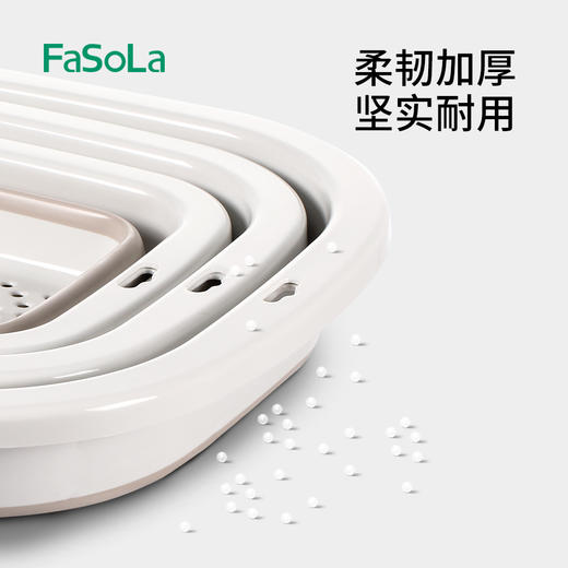 FaSoLa折叠伸缩沥水篮厨房洗菜篮水果蔬篮双层家用沥水神器 商品图4