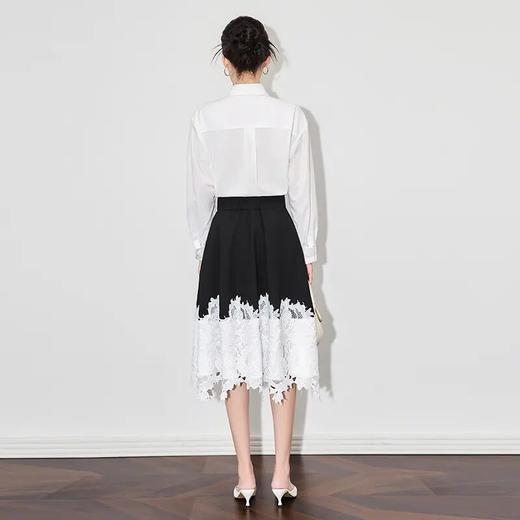 【高货wl】全新升级【铂金会员247/天猫329/差价82】(91825) 洛诗琳典雅设计感轻熟撞色拼接蕾丝高腰女夏新款半身裙 商品图1