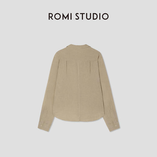 ROMI STUDIO“复古松弛”100%色织亚麻洗水做旧翻领衬衫 RWCSSY2039 商品图1
