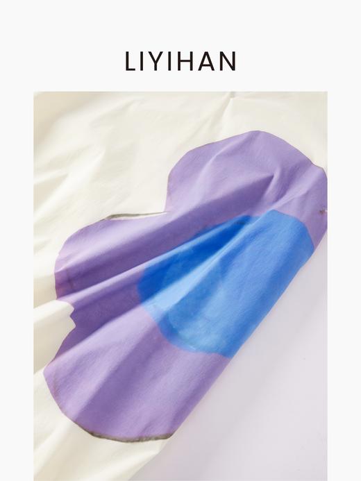 LIYIHAN花影 | 25春纯棉V领大花朵连衣裙廓形抽褶直筒裙子时尚感 商品图3