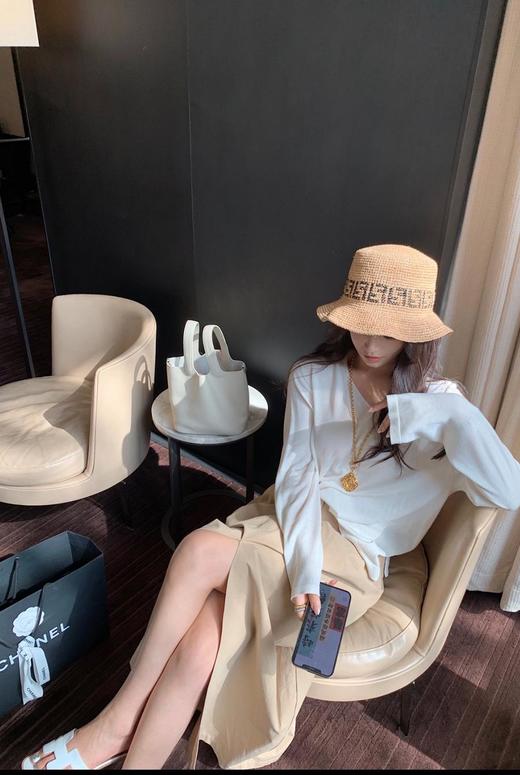 FENDI芬迪草编帽来喽FF字母勾芡编织（CO） 商品图7