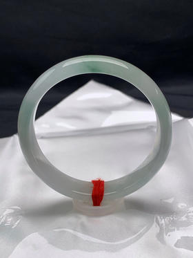 612674，58.6圈口，冰飘花正圈平安镯，种老水足，冰透起光