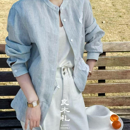 【不换不退】良木礼条纹衬衫（58030） 商品图0