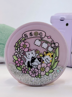 糗糗庄园-流沙亚克力有求币应磁吸杯垫冰箱贴