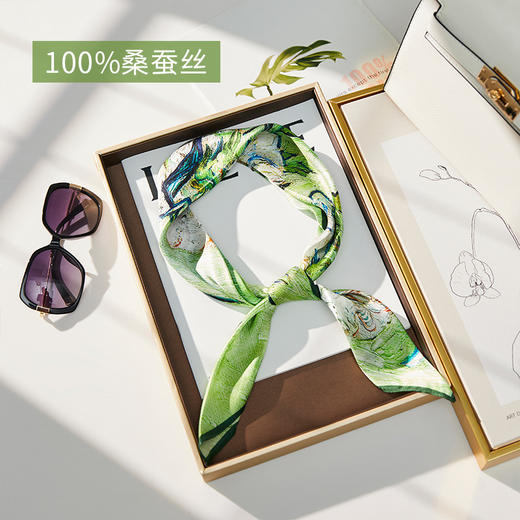 2025新款桑蚕丝丝巾时尚真丝丝巾芳草渡小方巾70夏季披肩百搭丝巾夏季配饰新款爆款 商品图2