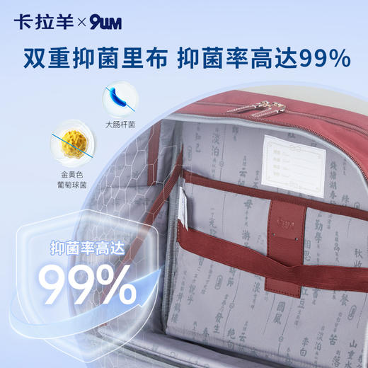 卡拉羊X九微米18L小学生1-4年级防下坠减负气囊缓震轻奢立体书包 凯旋门 U2174 商品图7