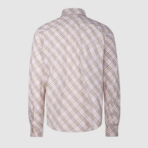 BURBERRY 巴宝莉 男士B字盾形刺绣宽松格纹棉质长袖衬衫 格子 8104476 C2143 商品图2