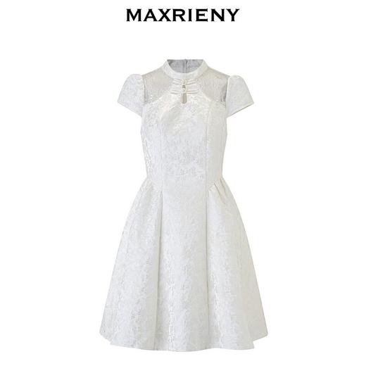 MAXRIENY夏连衣裙蕾丝气质白色夏季少女复古法式提花MS85DR063A10(货号:MS85DR063A10) 商品图0