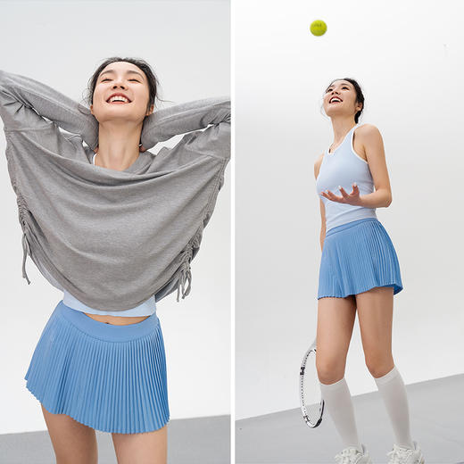 L RECNAVA A字型风琴百褶裙 高腰防走光网球裙 四面弹 透气速干 内置打底裤+口袋 商品图2