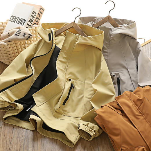 自营（香芋糖）-户外亲子中大童连帽夹克男童冲锋衣外套春秋款 商品图4