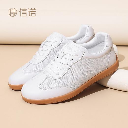 信诺新中式太极鞋2025款女武术练功表演运动鞋真皮舒适平底散步鞋5C1655-7 商品图2