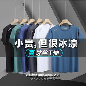 买一送一夏季新款印花冰丝t恤男情侣T恤运动休闲跑步健身透气短袖男士户外速干衣T恤女