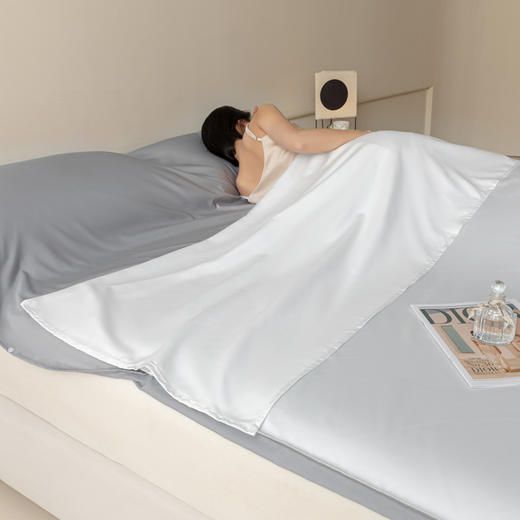 【水洗凉感丝旅行睡袋】酒店隔脏 夏季冰丝床单双人被套 旅游便携一体 国庆出行 商品图6