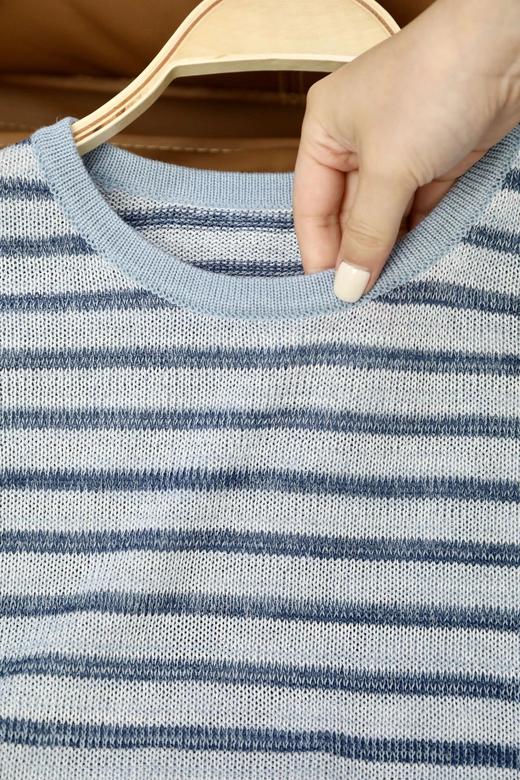 LPIUTY品牌直发！夹花撞色短袖针织衫 C067788 商品图8