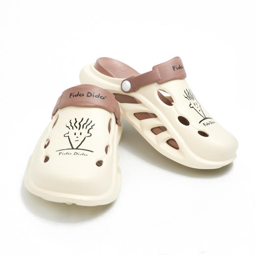 潮人夏日必备 | FIDODIDO(七喜小子) 洞洞鞋 男女款 夏季外穿舒适超厚底eva踩屎感果冻包头凉拖鞋 4色入 商品图3