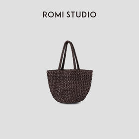 ROMI STUDIO“松弛有度”慵懒廓形粗线手工编织托特包 RWCLP32032