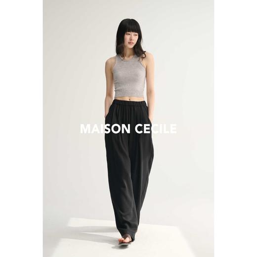 MAISON CECILE神裤升级/多色亚麻舒适透气松紧腰百搭阔腿休闲裤 商品图2