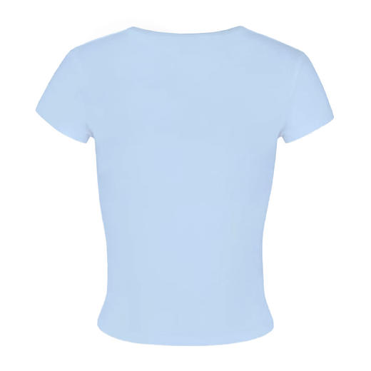 FDR官方店 海岛烫钻英文花朵短袖T恤女夏季辣妹修身显瘦体恤上衣 商品图6