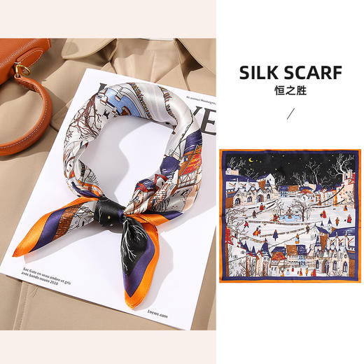 春夏款桑蚕丝丝巾女真丝小丝巾方巾53领巾时尚装饰头巾百搭丝巾夏季配饰新款爆款 商品图7