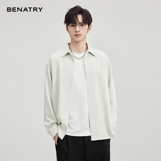 贝纳川竹节肌理天丝外穿式衬衣ECF111001207 商品图1